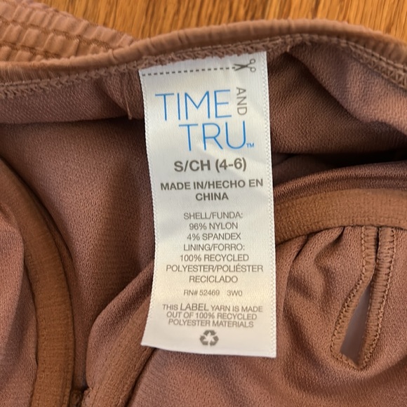 NWT TIME AND TRU UNDERWIRED SMOCKED LACE UP FRONT BOW ONE PIECE SWIMSUIT SIZE S - Picture 12 of 12